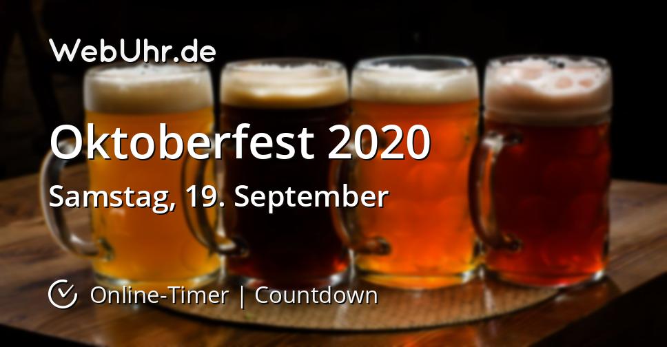 Wann ist Oktoberfest 2020 | Countdown-Timer | WebUhr.de