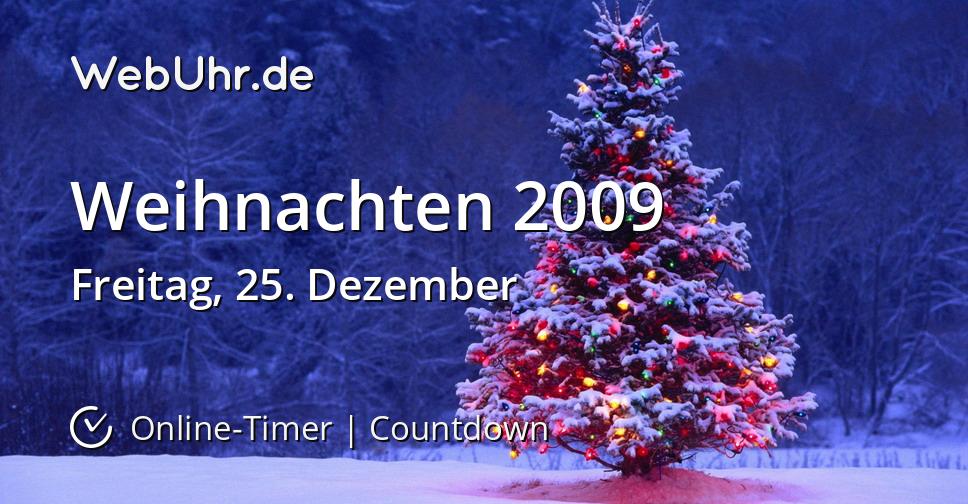 Wann Ist Weihnachten 2009 Countdown Timer Webuhr De